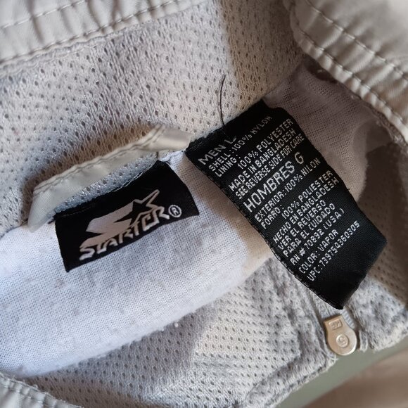 Vtg Mens Windbreaker Jacket Large 1990's Starter Mens Gray & Black Zip-Up - Picture 5 of 5